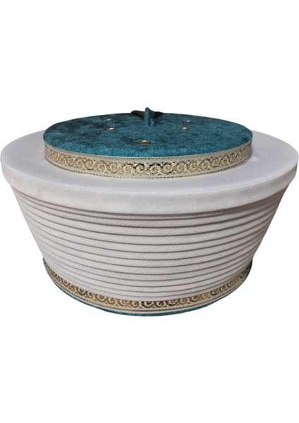Turkuaz Sarık, İmam Sarığı, Takke, Fes, Cübbe, Sarı Bordur (S046)