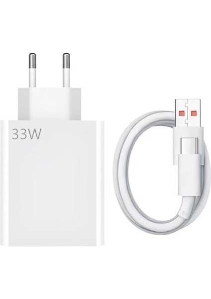 Type-C 33W (Watt) Hızlı Şarj Aleti Adaptörü ve Kablo (Set)