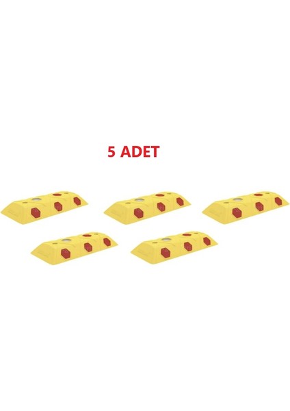 5 Adet Dikdörtgen Mercekli Yol Butonu Sarı Renk
