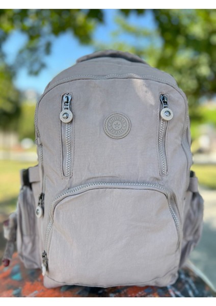 6 Fermuarlı Geniş Hacimli Yağmur Suyu Itici Özellikte Okul Için Uygun Kumaş Sırt Çantası