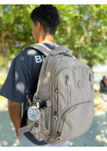 6 Fermuarlı Geniş Hacimli Yağmur Suyu Itici Özellikte Okul Için Uygun Kumaş Sırt Çantası indirimleri