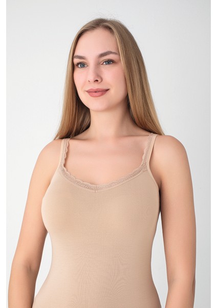 Bambu Askılı Dantelli Atlet 3'lü Paket