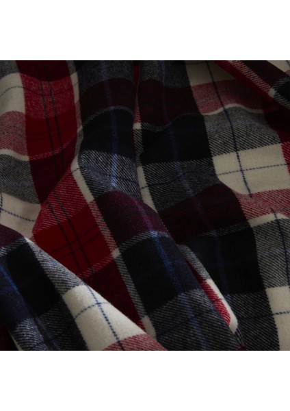 Flanel Throw Tv Battaniyesi Bordo/bej