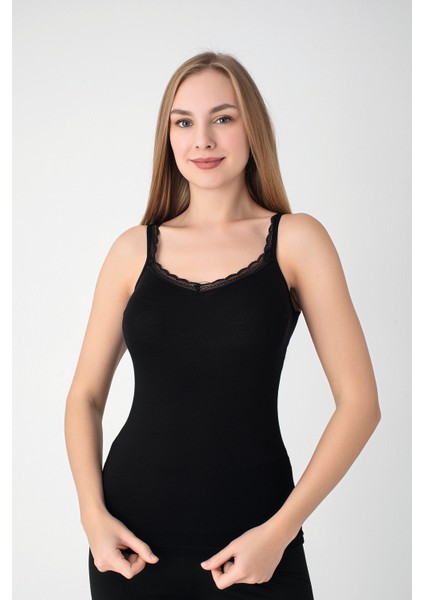 Bambu Askılı Dantelli Atlet 3'lü Paket