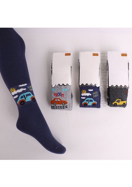 3lü Erkek Bebek Çocuk Külotlu Çorap Renkli Araba Uçak Desenli Pamuklu modelleri