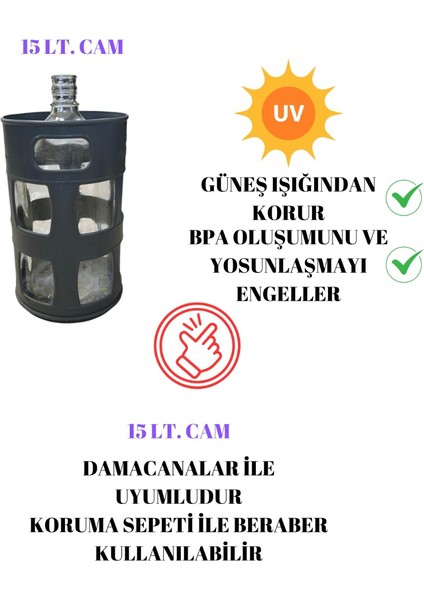 15 Lt Cam Damacan Uyumlu Ahşap Damacana Sebil Kılıf Kutu Örtü Saklama Kutusu
