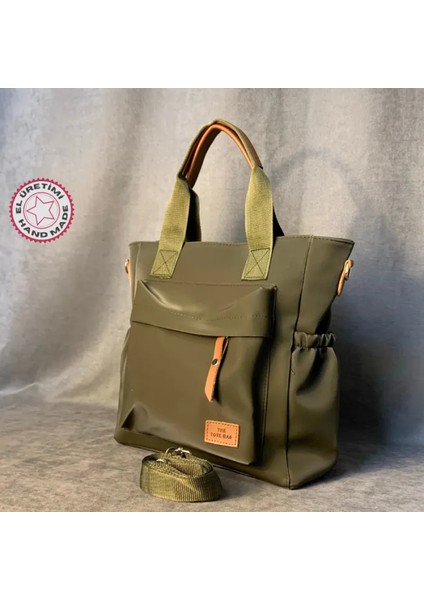 Tote Bag Yeşil Omuz Çantası - 28 x 37 cm