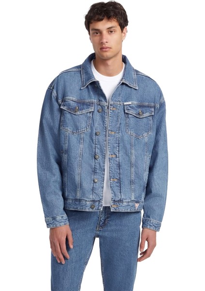 Gj Mens Oversıze Trucker Erkek Ceket - M4YN38D5DO2