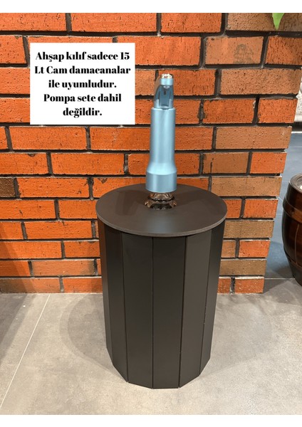 15 Lt Cam Damacan Uyumlu Ahşap Damacana Sebil Kılıf Kutu Örtü Saklama Kutusu