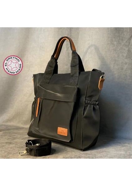 Tote Bag Siyah Omuz Çantası - 28 x 37 cm