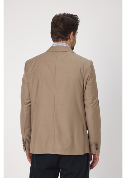 Fatuse Erkek Bej Kruvaze 6 Adet Metal Düğmeli 4 Mevsim Blazer Ceket fırsatları