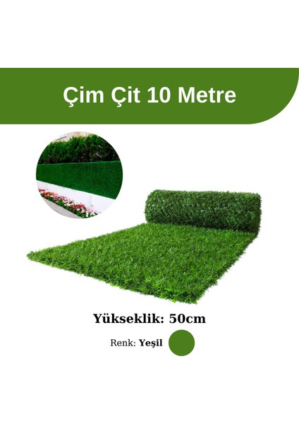 50CM Çim Çit 10 Metre