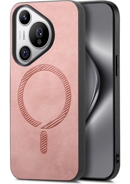 Huawei Pura 70 Pro Plus Deri Magsafe Skin-Touch Telefon Kapağı ile Uyumlu (Yurt Dışından)