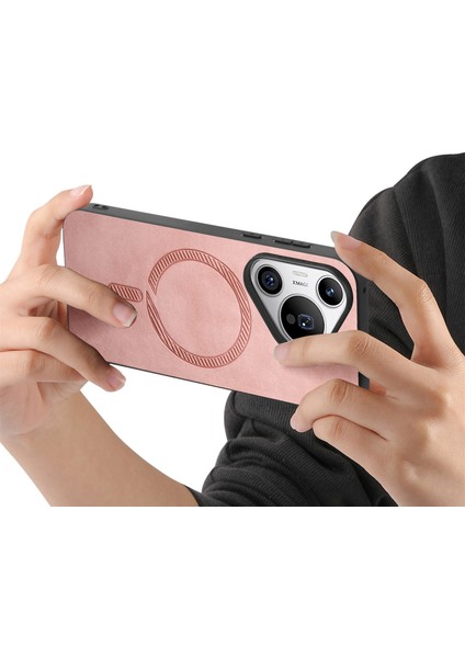 Huawei Pura 70 Pro Plus Deri Magsafe Skin-Touch Telefon Kapağı ile Uyumlu (Yurt Dışından)