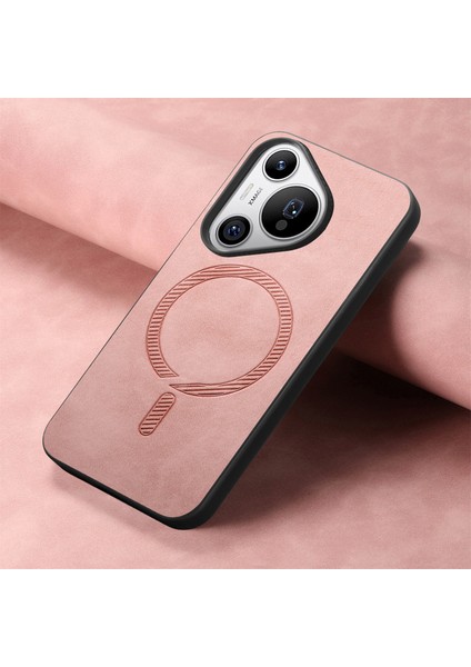 Huawei Pura 70 Pro Plus Deri Magsafe Skin-Touch Telefon Kapağı ile Uyumlu (Yurt Dışından)