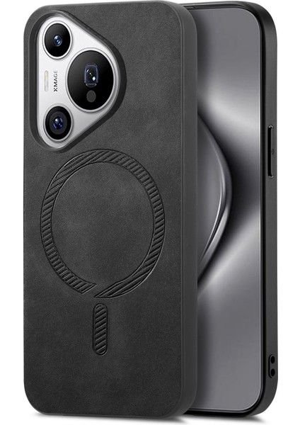 Huawei Pura 70 Pro Plus Deri Magsafe Skin-Touch Telefon Kapağı ile Uyumlu (Yurt Dışından)