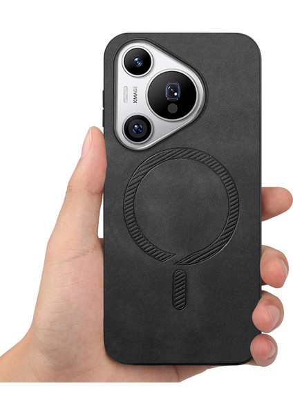 Huawei Pura 70 Pro Plus Deri Magsafe Skin-Touch Telefon Kapağı ile Uyumlu (Yurt Dışından)