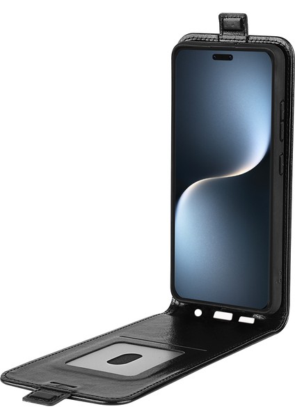 Honor Magic7 Pro 5g Kart Yuvalı Dikey Çevirme Deri Telefon Kapağı (Yurt Dışından)