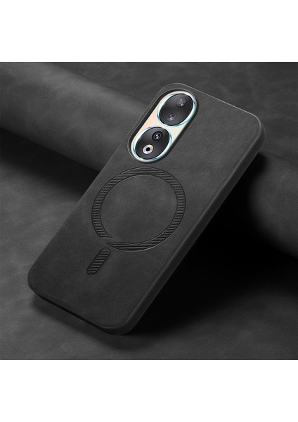 Honor 90 Magsafe ile Uyumlu Deri Sırtlı Skin-Touch Telefon Kılıfı (Yurt Dışından) fırsatları