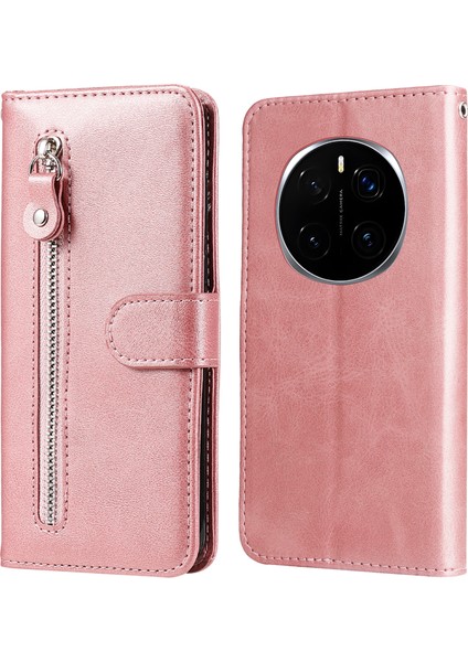 Honor Magic7 Pro 5g Fermuarlı Cüzdan Buzağı Dokusu Pu Deri Telefon Kapağı (Yurt Dışından)