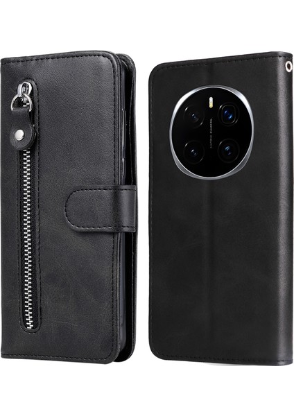 Honor Magic7 Pro 5g Fermuarlı Cüzdan Buzağı Dokusu Pu Deri Telefon Kapağı (Yurt Dışından)