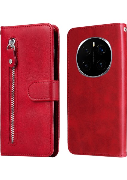 Honor Magic7 Pro 5g Fermuarlı Cüzdan Buzağı Dokusu Pu Deri Telefon Kapağı (Yurt Dışından)