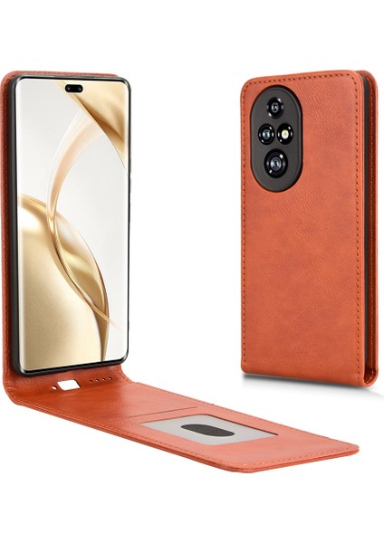 Honor 200 Pro 5g Manyetik Dikey Çevirme Deri Telefon Kapağı, Kart Yuvası (Yurt Dışından)
