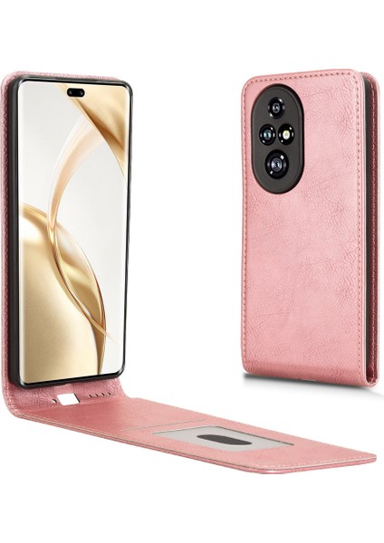 Honor 200 Pro 5g Kart Yuvası Manyetik Dikey Çevirme Deri Telefon Kapağı (Yurt Dışından)