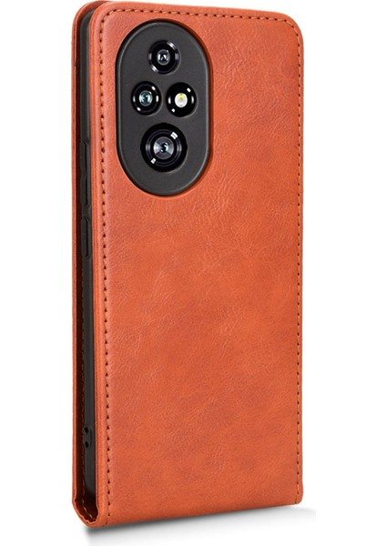 Honor 200 Pro 5g Manyetik Dikey Çevirme Deri Telefon Kapağı, Kart Yuvası (Yurt Dışından)