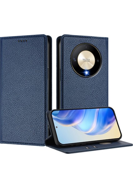 Honor X9B 5g Cüzdan Rfıd Engelleme Litchi Doku Deri Mobil Kapak (Yurt Dışından)
