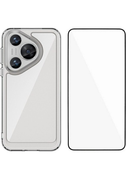 Huawei Pura 70 Tpu + Temperli Cam Filmli Akrilik Şeffaf Telefon Kapağı (Yurt Dışından)