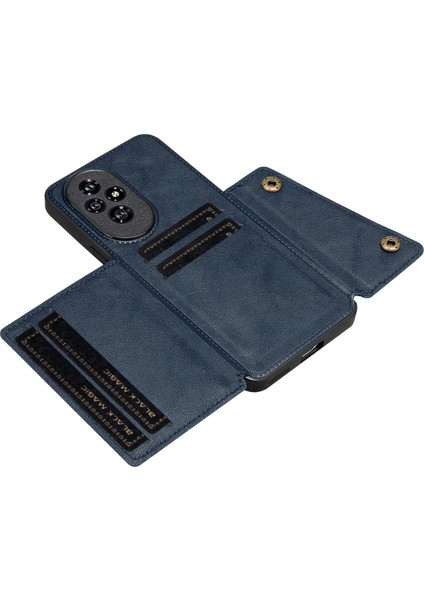 Honor 200 Pro 5g Kickstand Deri + Kart Yuvalı Tpu Telefon Kapağı (Yurt Dışından)