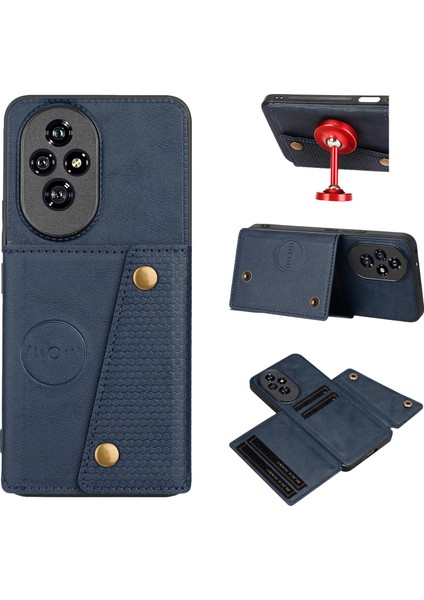 Honor 200 Pro 5g Kickstand Deri + Kart Yuvalı Tpu Telefon Kapağı (Yurt Dışından)