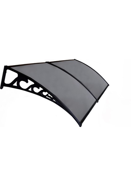 Plastik Ayak 6mm Levhalı Pratik Sundurma Kanopi 100 x 240 cm Antrasit Gri
