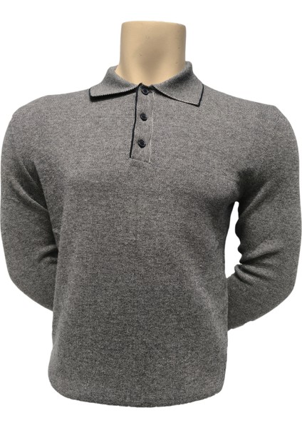 Erkek Kazak Polo Yk Dokulu