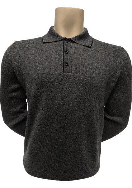 Erkek Kazak Polo Yk Dokulu