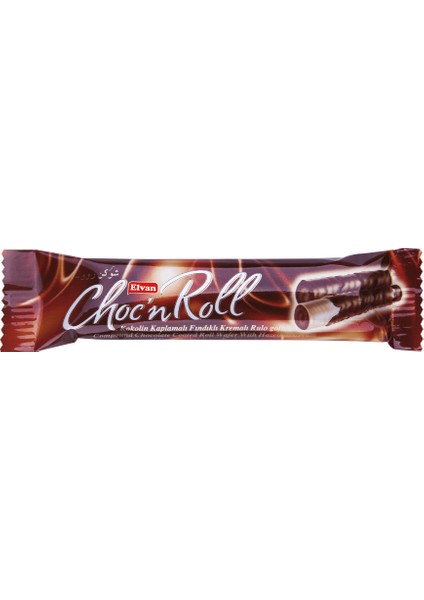 Choc N Roll Kakao Kaplamalı Fındık Kremalı Roll Gofret 18 Gr. 24 Adet (1 Kutu)