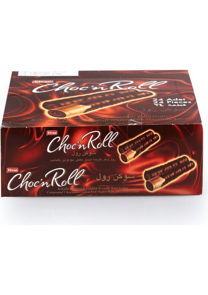 Choc N Roll Kakao Kaplamalı Fındık Kremalı Roll Gofret 18 Gr. 24 Adet (1 Kutu)