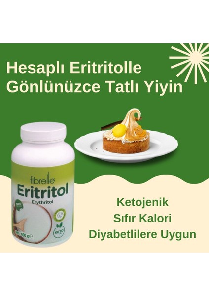 Eritritol Ketojenik Diyete Uygun Tatlandırıcı 400 gr Sıfır Kalori Erythritol