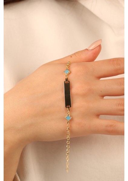 Mavi Yoncalı Çocuk Altın Bileklik CGKBLK0268 fırsatları