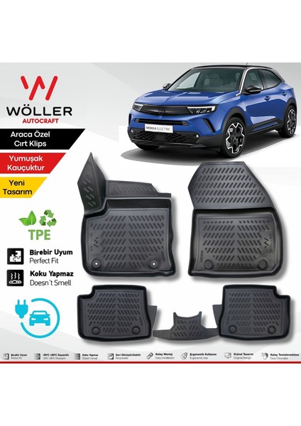 Opel Mokka E Paspas Elektrikli 2021 Sonrası Uyumlu 3D Havuzlu Wöller Paspas