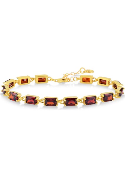 Garnet Zirconia Taşlı Baget Kesim Kırık Su Yolu Bileklik