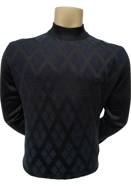 Erkek Kazak Yarım Balıkçı Baklava Desen