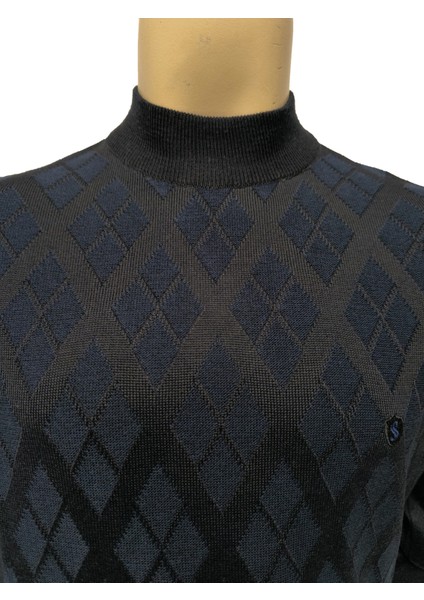 Erkek Kazak Yarım Balıkçı Baklava Desen modelleri