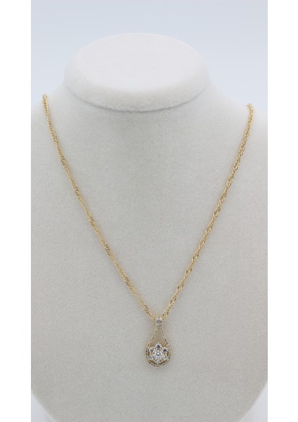 Xupıng Jewelry 14 Ayar Altın Kaplama,çiçek Zirkon Taşlı Kolye