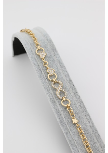 Xupıng Jewelry 14 Ayar Altın Kaplama,sonsuz Yıldız Model Zirkon Taşlı Bileklik modelleri