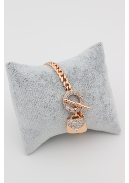 Xupıng Jewelry 14 Ayar Altın Kaplama,çanta Model Zirkon Taşlı Rose Gold Bileklik fiyatları