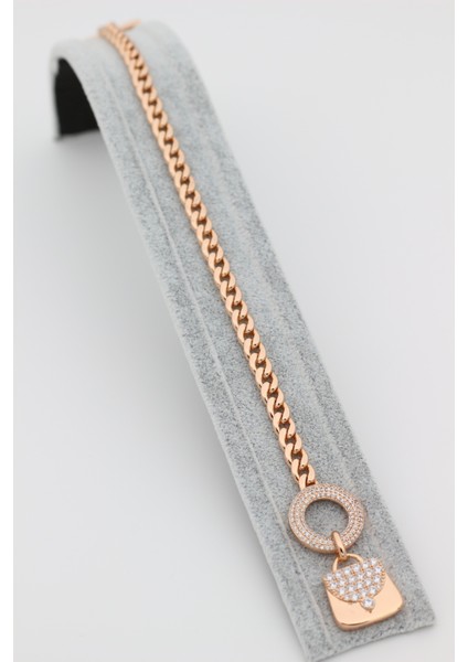 Xupıng Jewelry 14 Ayar Altın Kaplama,çanta Model Zirkon Taşlı Rose Gold Bileklik modelleri