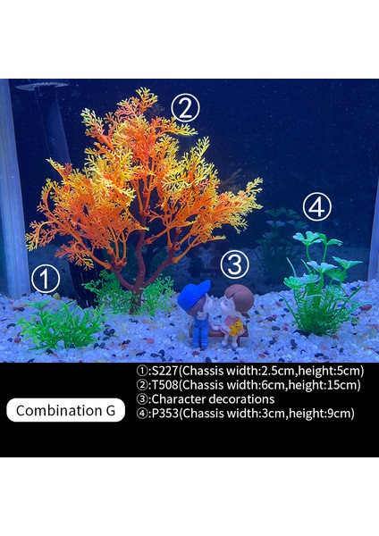 G Tarzı Doğal Ev Aksesuarları Balık Tankı Süs Taşı Aquarium Bitkileri 4 Adet (Yurt Dışından)