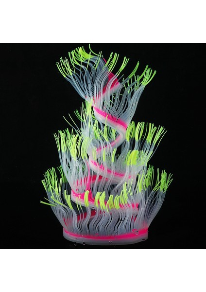 Sarı Stil 50CM Değiştirilebilir Silikon Yumuşak Akvaryum Yapay Mercan Dekorasyonu Balık Tankı Deniz Anemonu Peyzaj Süsü Işığın Parlaklığında Parlayan 6 Renk (Yurt Dışından)